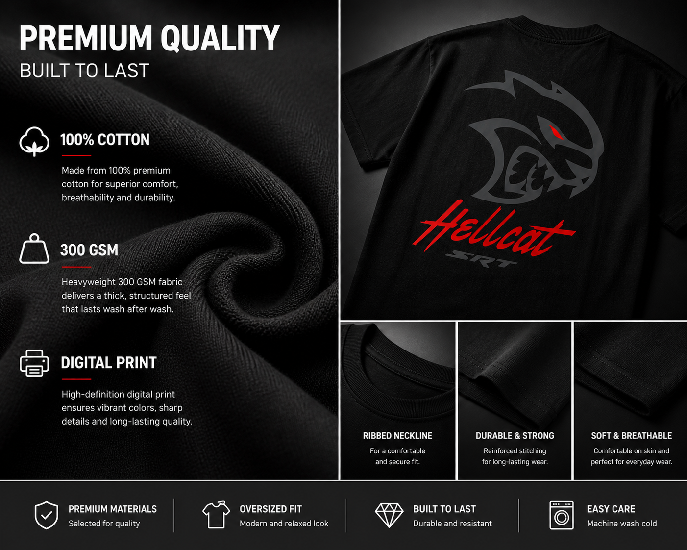 TASSIO Hellcat edition tee-300GMS premium