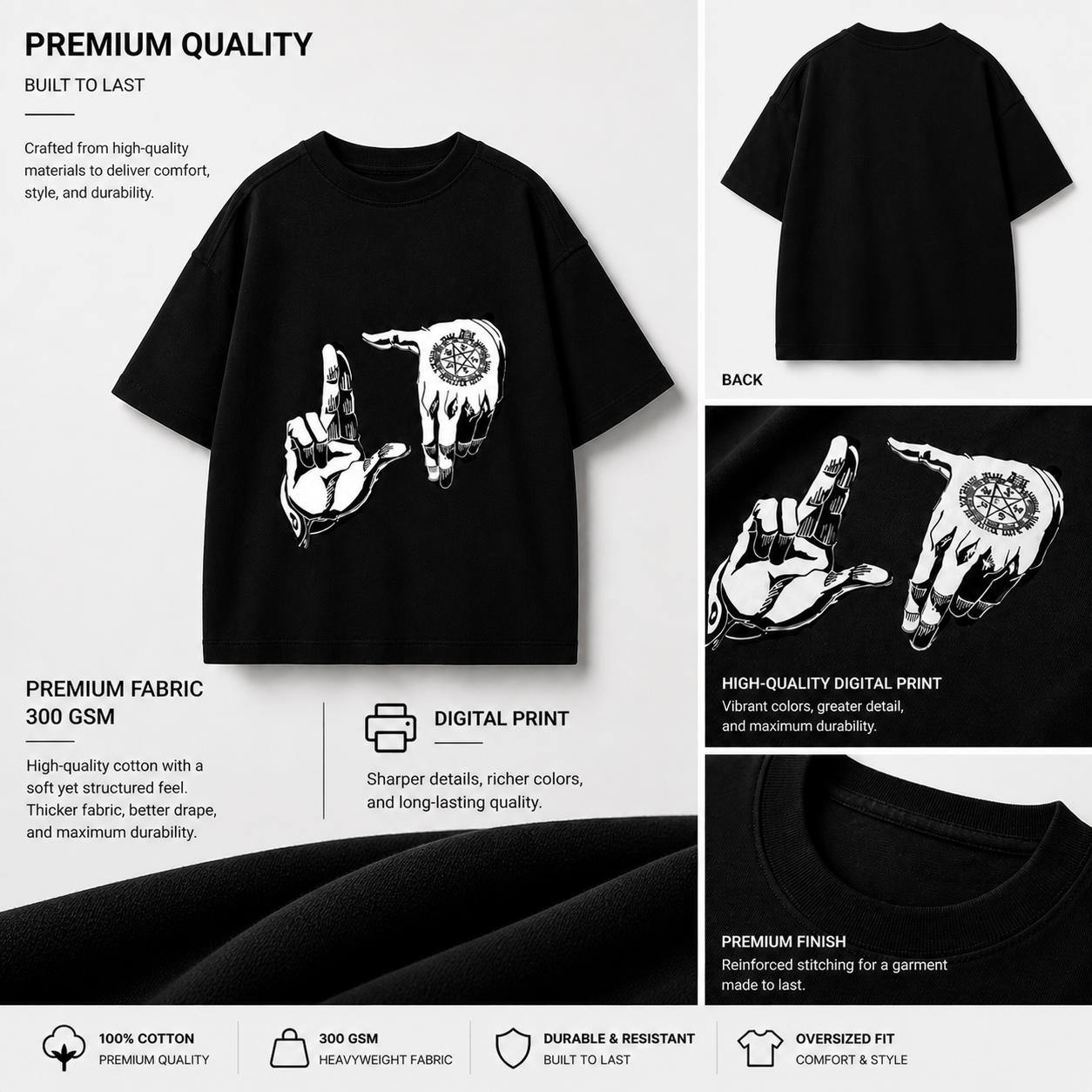 Crimson spirit tee 300GMS Heavyweight cotton